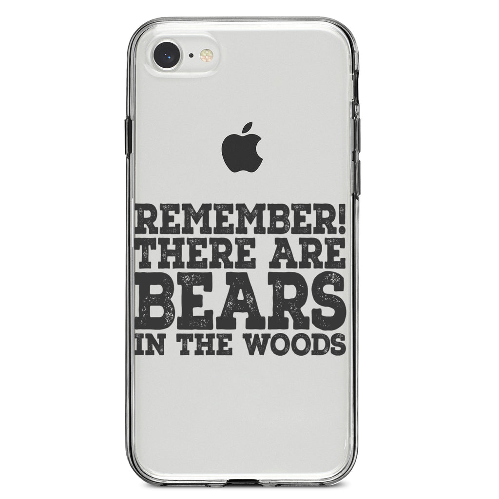 Remember There Are Bears in the Woods Clear Shockproof iPhone Case, view 5