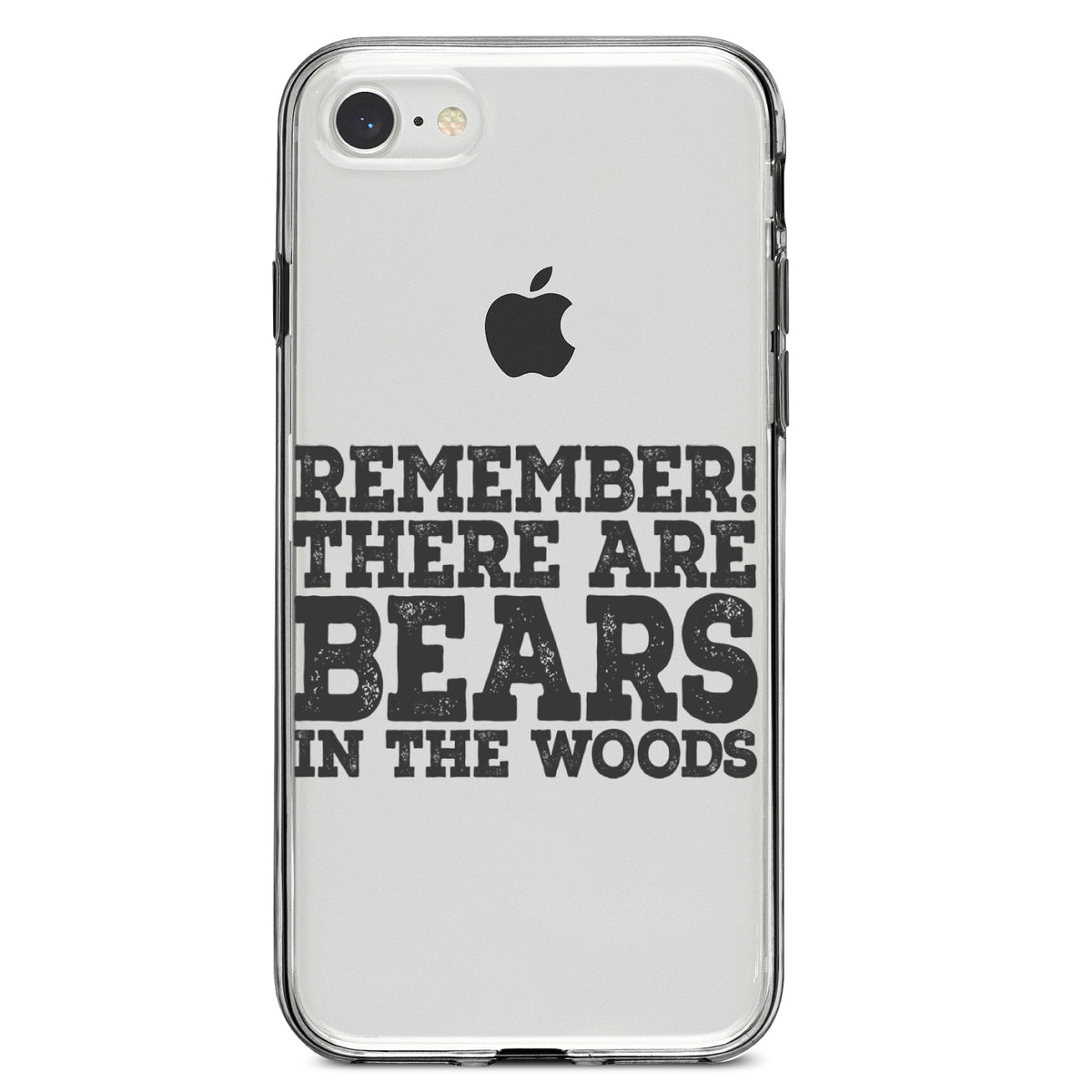 Remember There Are Bears in the Woods Clear Shockproof iPhone Case, view 5