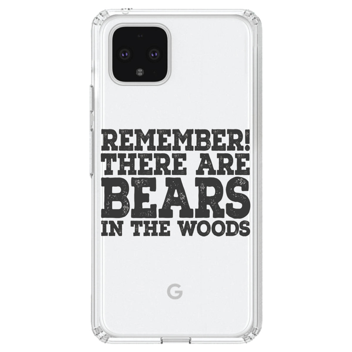 Remember There Are Bears in the Woods Clear Shockproof iPhone Case, view 24