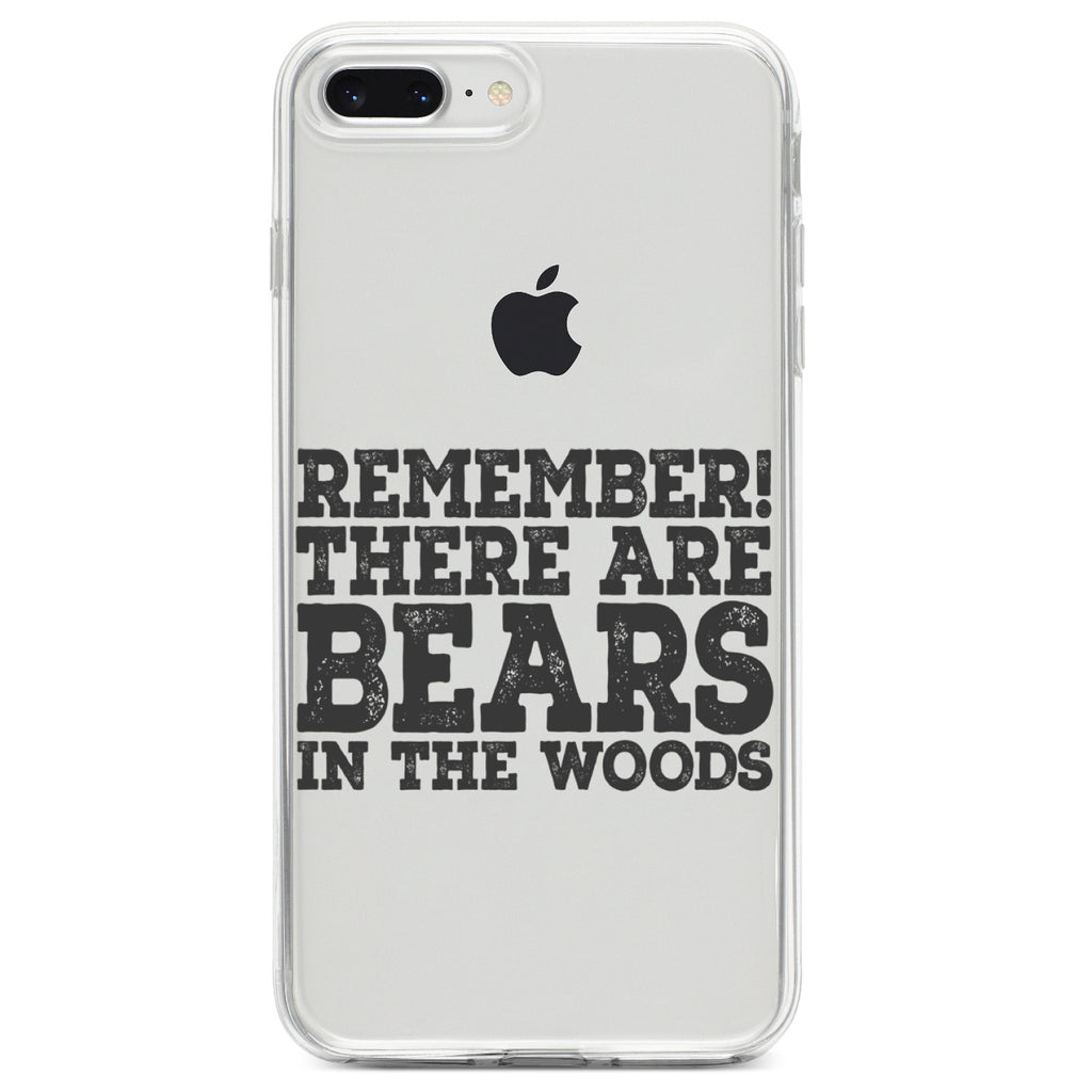Remember There Are Bears in the Woods Clear Shockproof iPhone Case, view 6