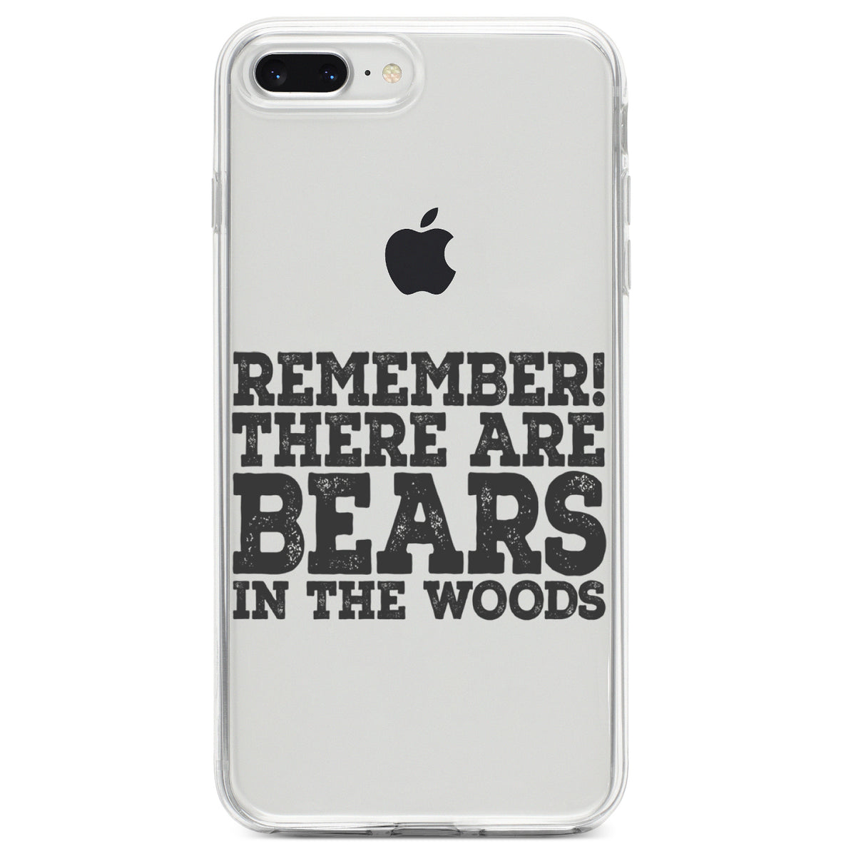 Remember There Are Bears in the Woods Clear Shockproof iPhone Case, view 6
