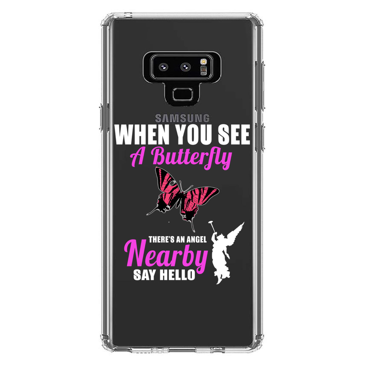 See Butterfly, Angel is Nearby Clear Shockproof iPhone Case, view 11