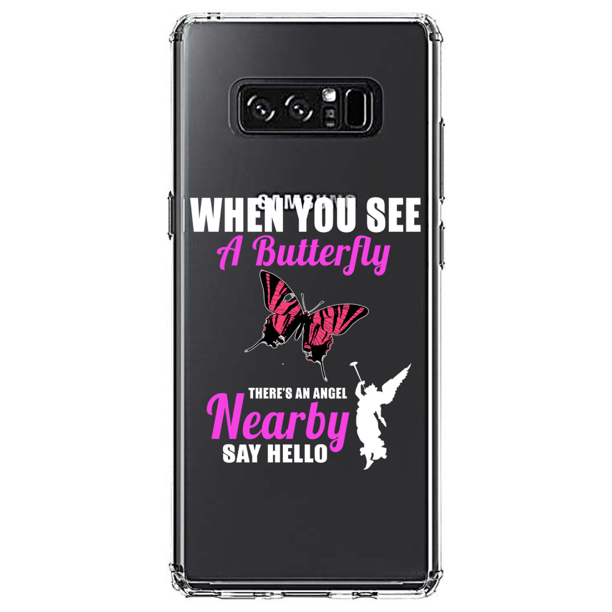 See Butterfly, Angel is Nearby Clear Shockproof iPhone Case, view 12