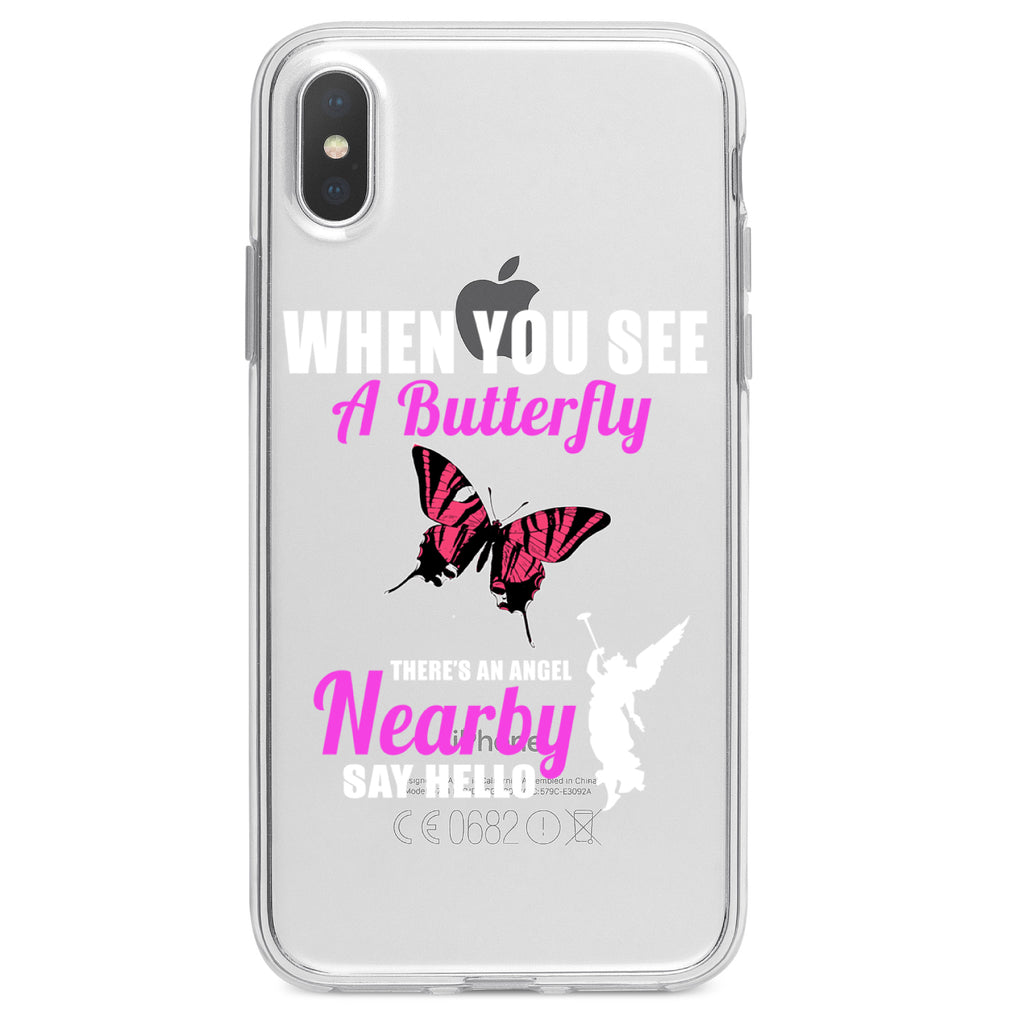 See Butterfly, Angel is Nearby Clear Shockproof iPhone Case, view 4