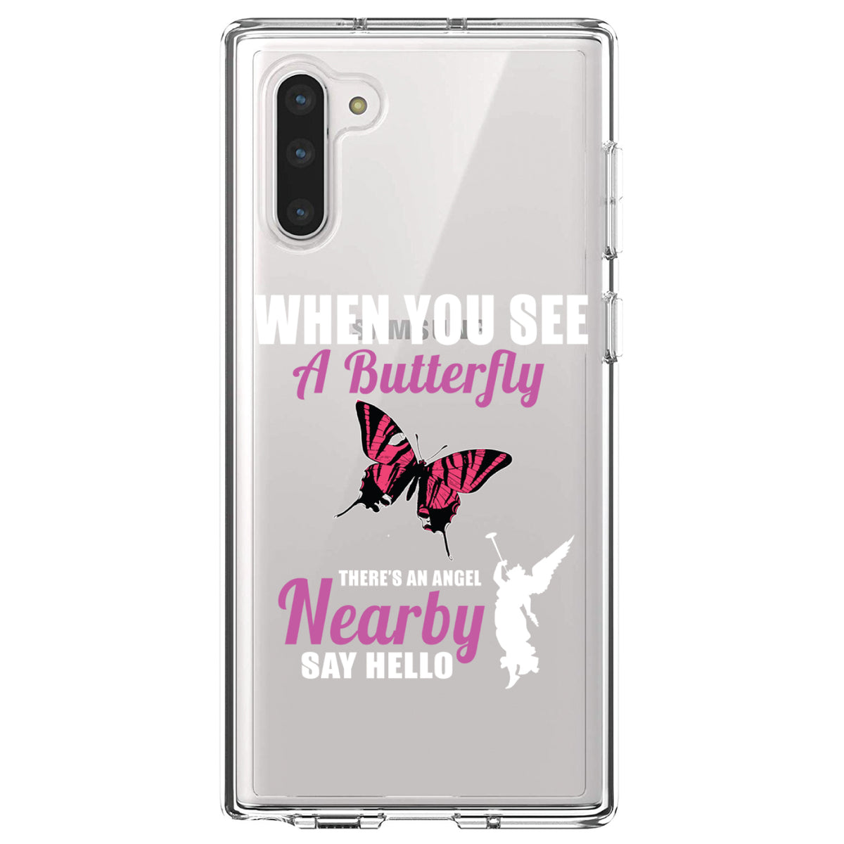 See Butterfly, Angel is Nearby Clear Shockproof iPhone Case, view 9