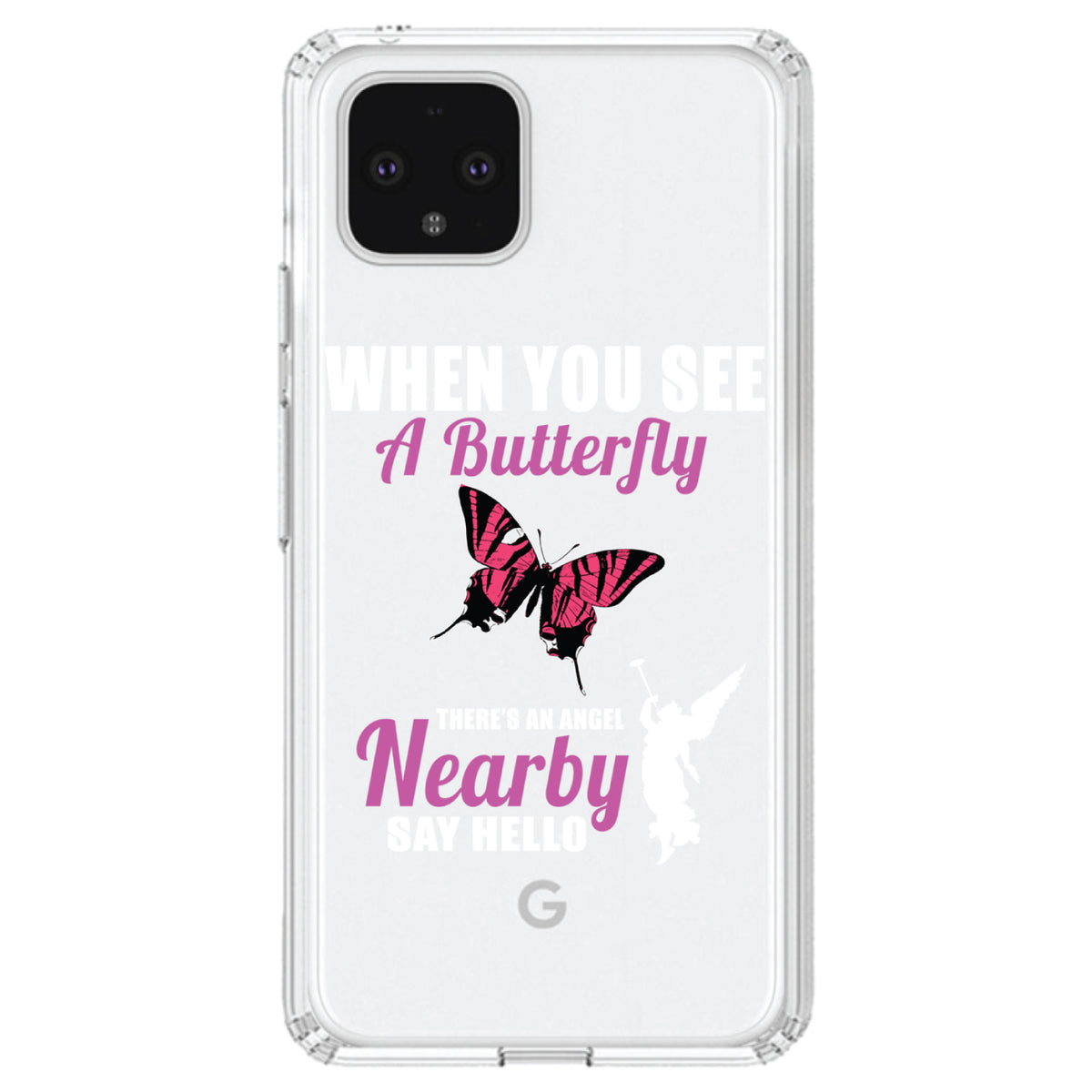 See Butterfly, Angel is Nearby Clear Shockproof iPhone Case, view 24