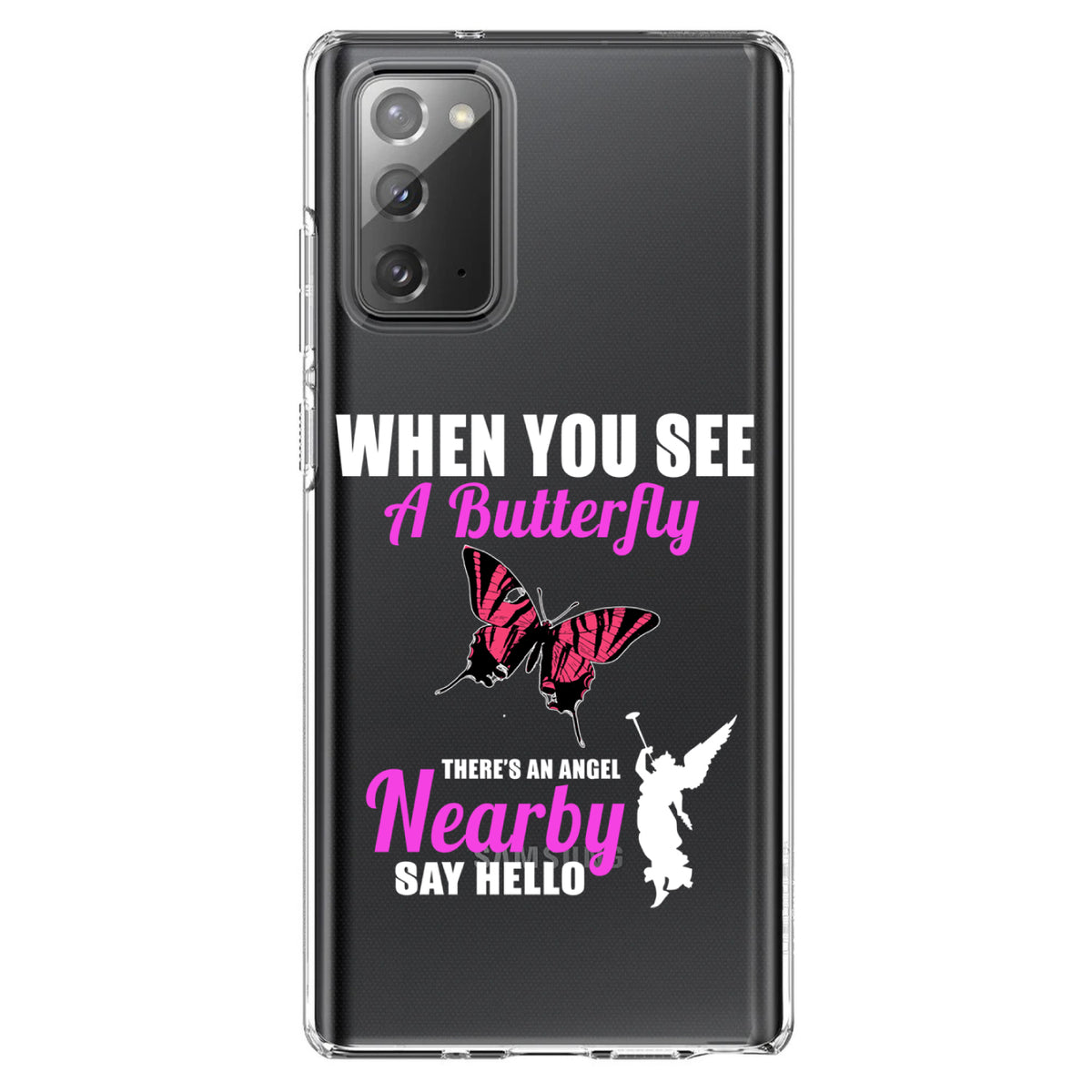 See Butterfly, Angel is Nearby Clear Shockproof iPhone Case, view 7