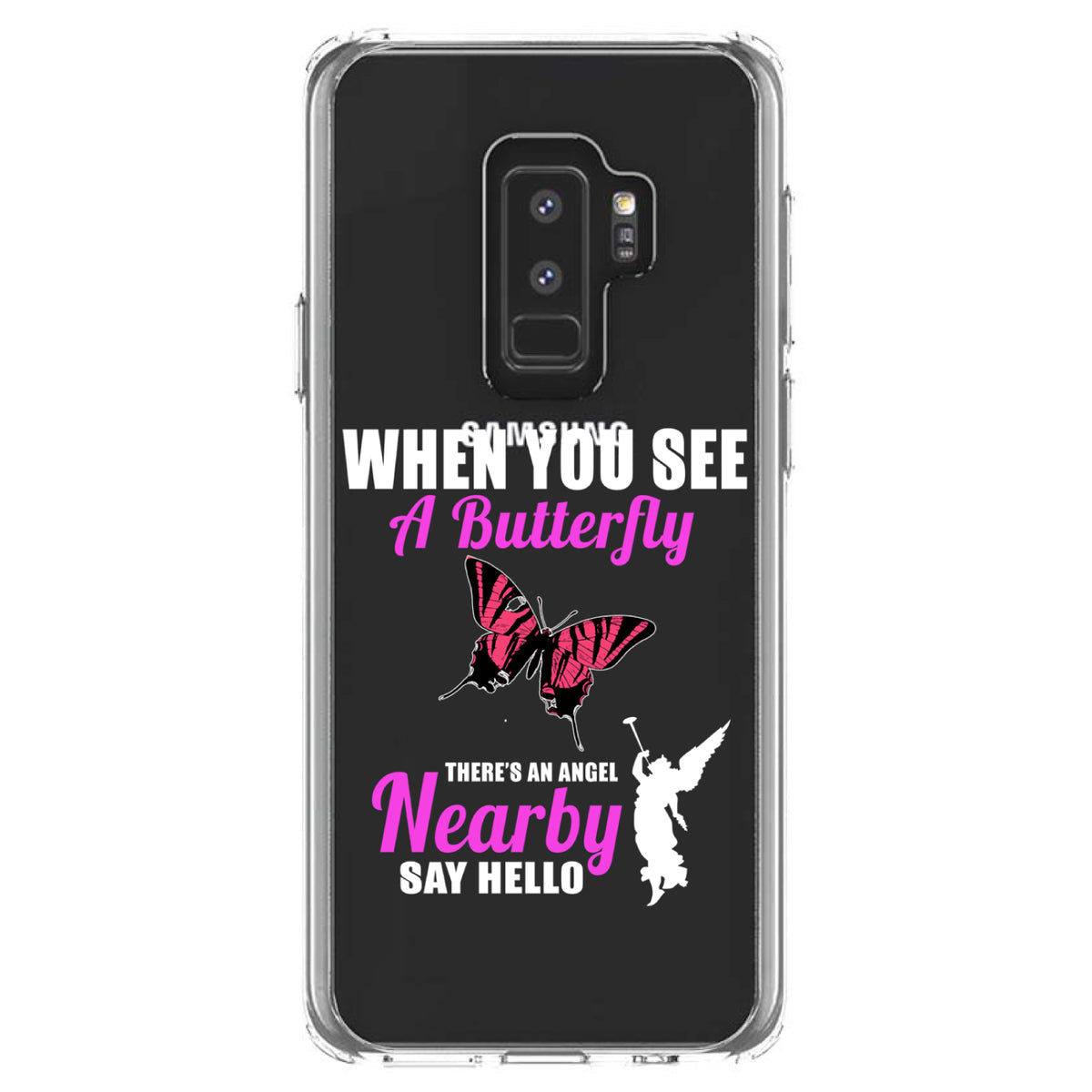 See Butterfly, Angel is Nearby Clear Shockproof iPhone Case, view 20