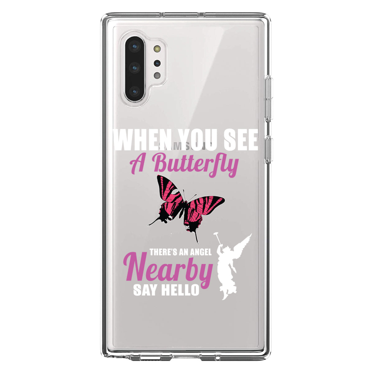 See Butterfly, Angel is Nearby Clear Shockproof iPhone Case, view 10