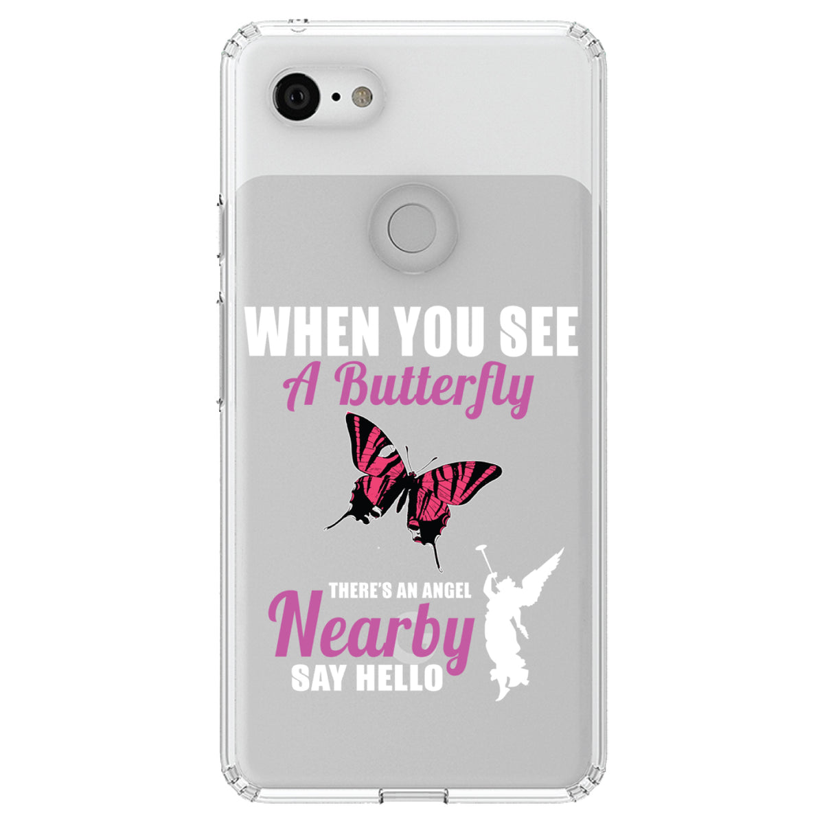 See Butterfly, Angel is Nearby Clear Shockproof iPhone Case, view 21