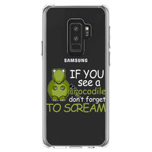 DistinctInk® Clear Shockproof Hybrid Case for Apple iPhone / Samsung Galaxy / Google Pixel - If You See A Crocodile, Don't Forget to Scream
