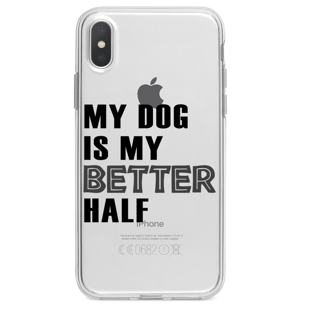 My Dog is My Better Half Clear Shockproof iPhone Case, view 2