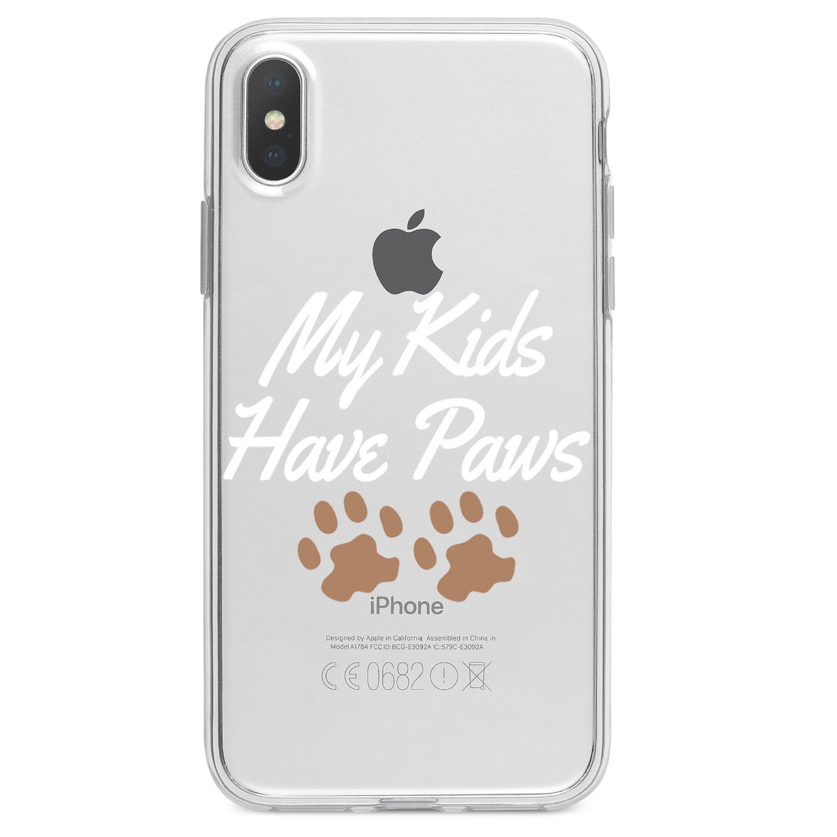 My Kids Have Paws Clear Shockproof iPhone Case, view 4