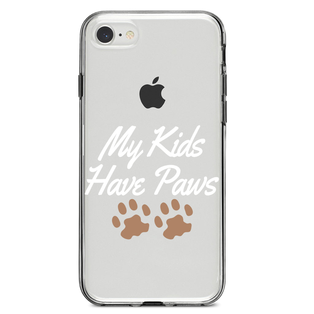 My Kids Have Paws Clear Shockproof iPhone Case, view 5