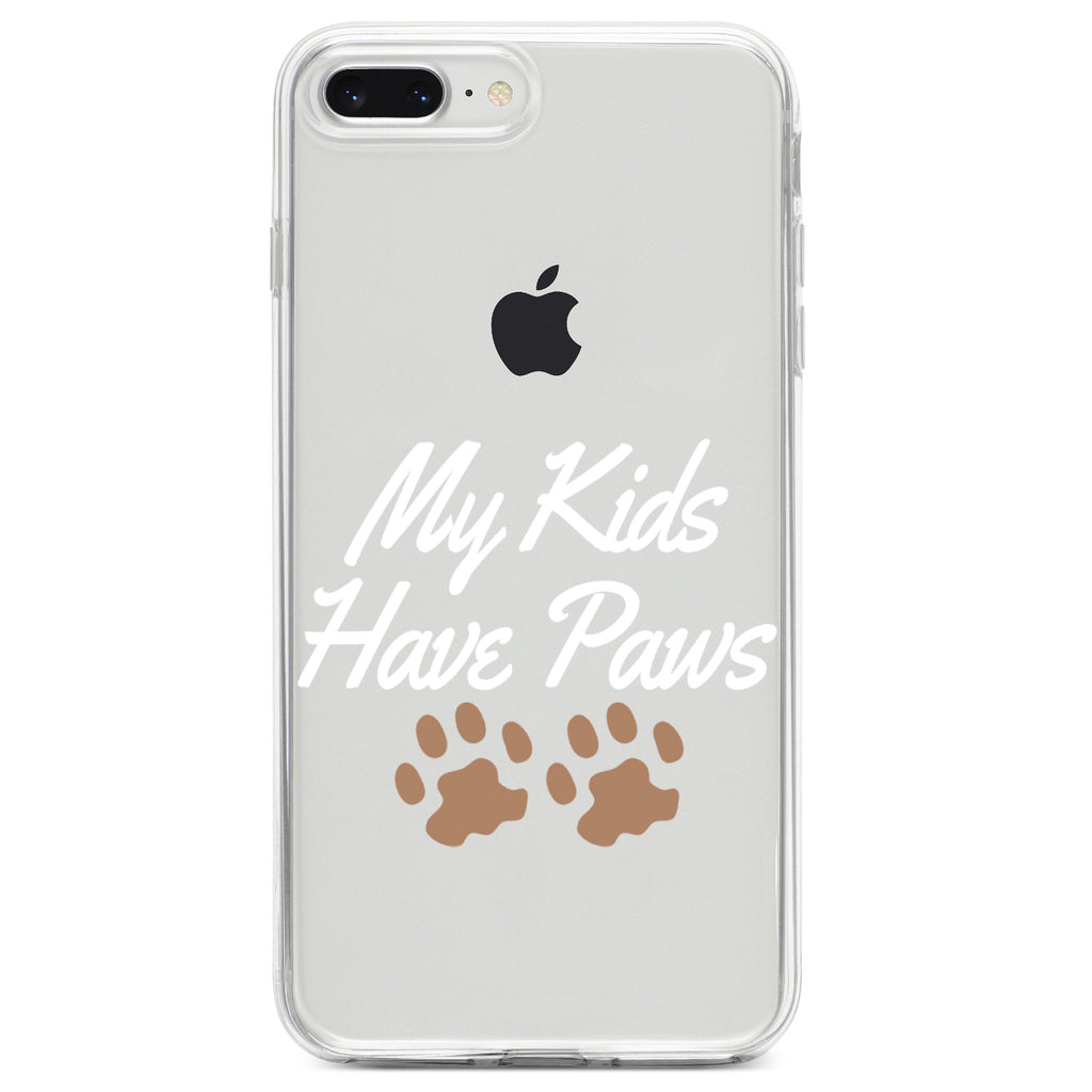 My Kids Have Paws Clear Shockproof iPhone Case, view 6