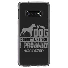DistinctInk® Clear Shockproof Hybrid Case for Apple iPhone / Samsung Galaxy / Google Pixel - If My Dog Doesn't Like You I Won't Either