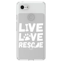 DistinctInk® Clear Shockproof Hybrid Case for Apple iPhone / Samsung Galaxy / Google Pixel - Live Love Rescue - Dog Paw
