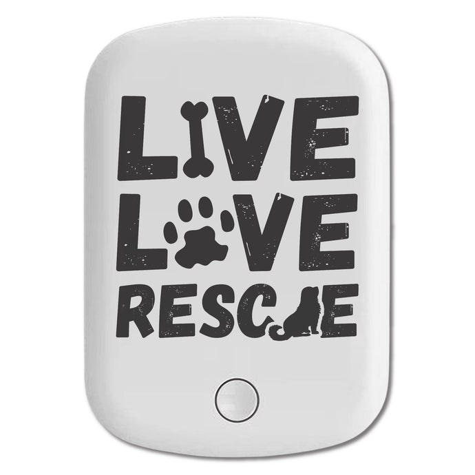 DistinctInk Magnetic Battery Pack, Wireless Portable Charger with USB-C Cable, Compatible with MagSafe iPhone 14 / 13 / 12 Series - Live Love Rescue - Dog Paw