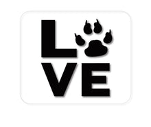 DistinctInk Custom Foam Rubber Mouse Pad - 1/4" Thick - Love - Dog Paw