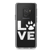 DistinctInk® Clear Shockproof Hybrid Case for Apple iPhone / Samsung Galaxy / Google Pixel - Love - Dog Paw