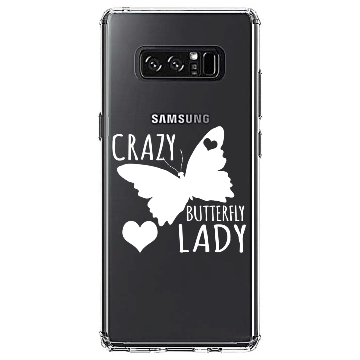 Crazy Butterfly Lady Clear Shockproof iPhone Case, view 12