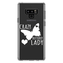 DistinctInk® Clear Shockproof Hybrid Case for Apple iPhone / Samsung Galaxy / Google Pixel - Crazy Butterfly Lady