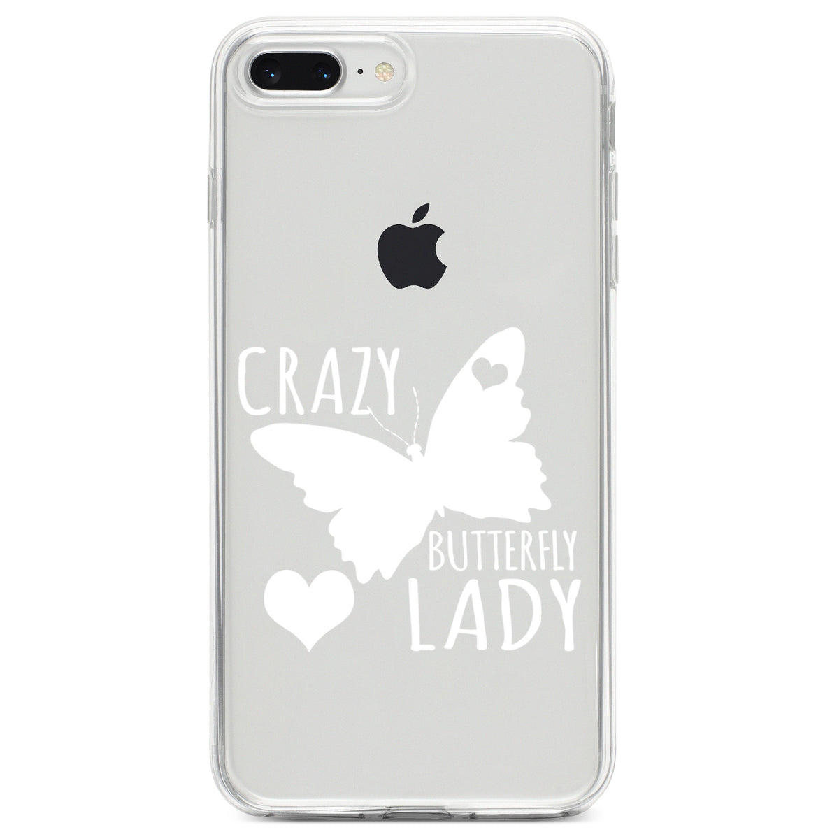 Crazy Butterfly Lady Clear Shockproof iPhone Case, view 6