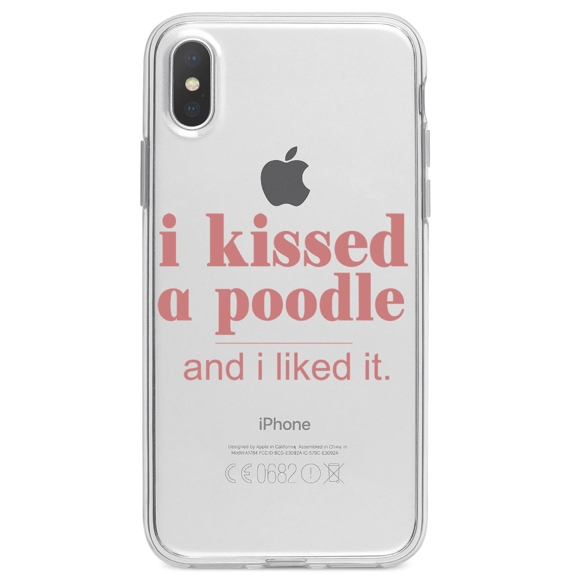 I Kissed a Poodle & I Liked It Clear Shockproof iPhone Case, view 3