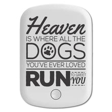 DistinctInk Magnetic Battery Pack, Wireless Portable Charger with USB-C Cable, Compatible with MagSafe iPhone 14 / 13 / 12 Series - Heaven is Where All the Dogs Greet You