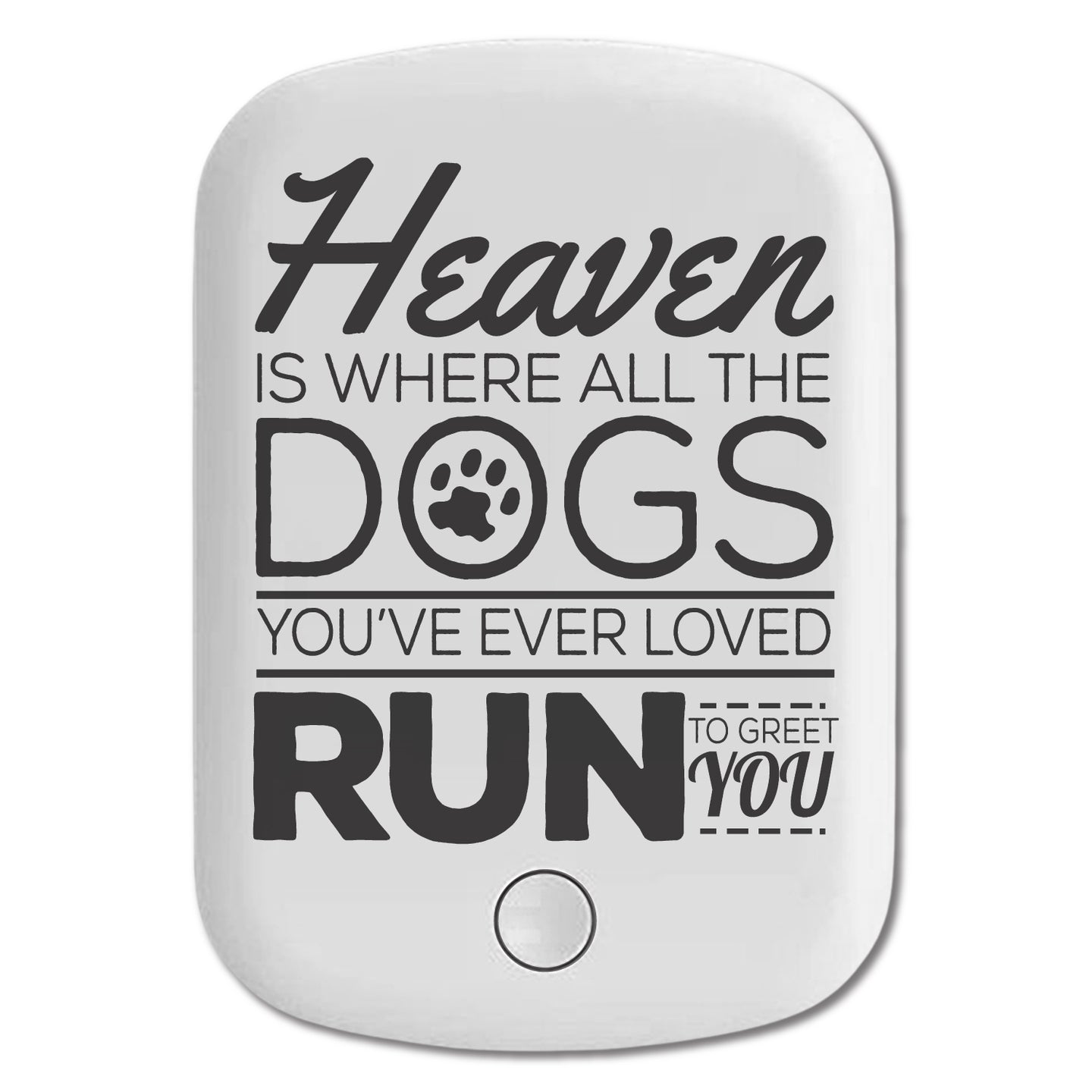 DistinctInk Magnetic Battery Pack, Wireless Portable Charger with USB-C Cable, Compatible with MagSafe iPhone 14 / 13 / 12 Series - Heaven is Where All the Dogs Greet You