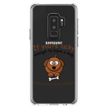 DistinctInk® Clear Shockproof Hybrid Case for Apple iPhone / Samsung Galaxy / Google Pixel - If You're Lucky Enough to Have a Dog