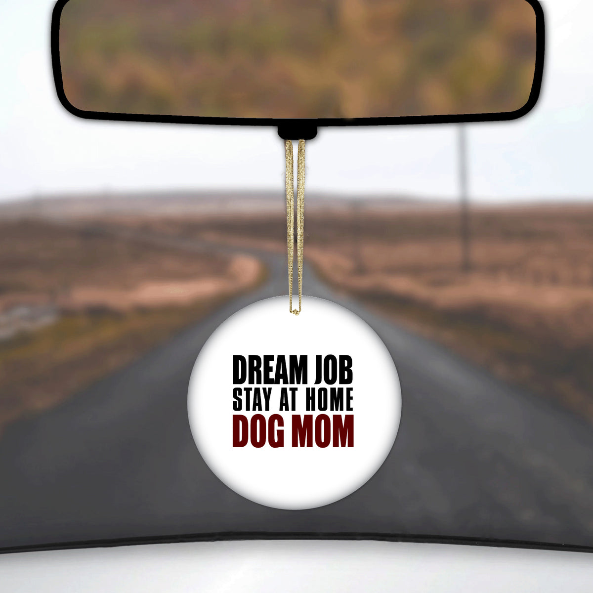 Dream Job: Stay At Home Dog Mom Ceramic Ornament, view 3