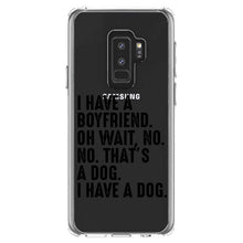 DistinctInk® Clear Shockproof Hybrid Case for Apple iPhone / Samsung Galaxy / Google Pixel - I Have a Boyfriend - No, That's a Dog