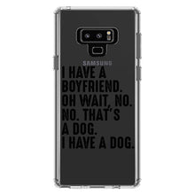 DistinctInk® Clear Shockproof Hybrid Case for Apple iPhone / Samsung Galaxy / Google Pixel - I Have a Boyfriend - No, That's a Dog