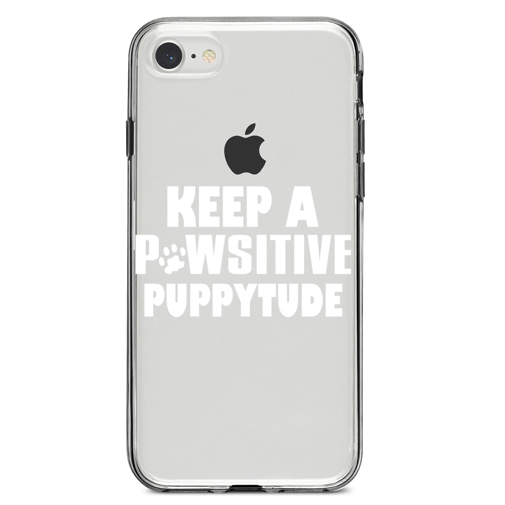 Keep a PAWsitive PUPPYtude Clear Shockproof iPhone Case, view 5