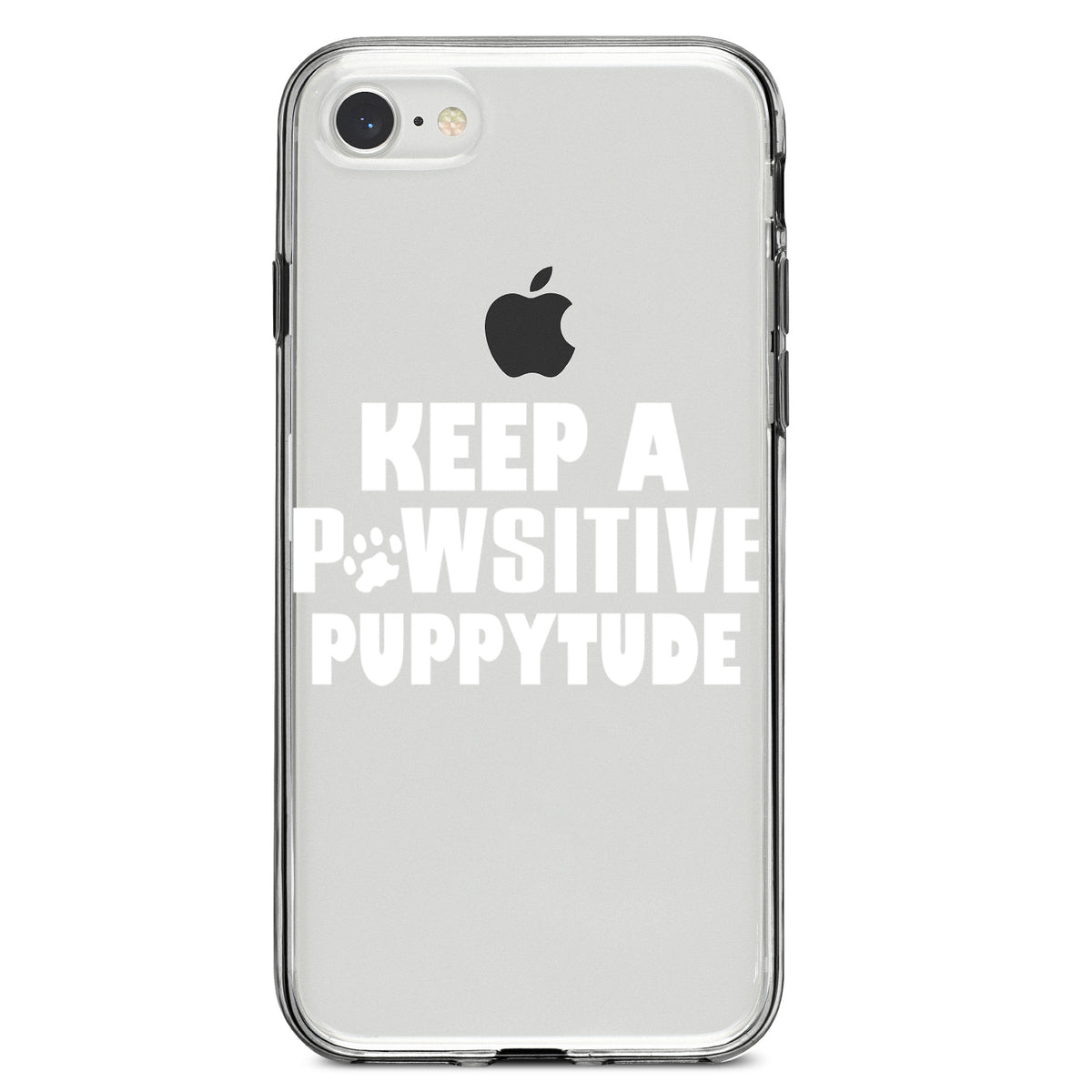 Keep a PAWsitive PUPPYtude Clear Shockproof iPhone Case, view 5