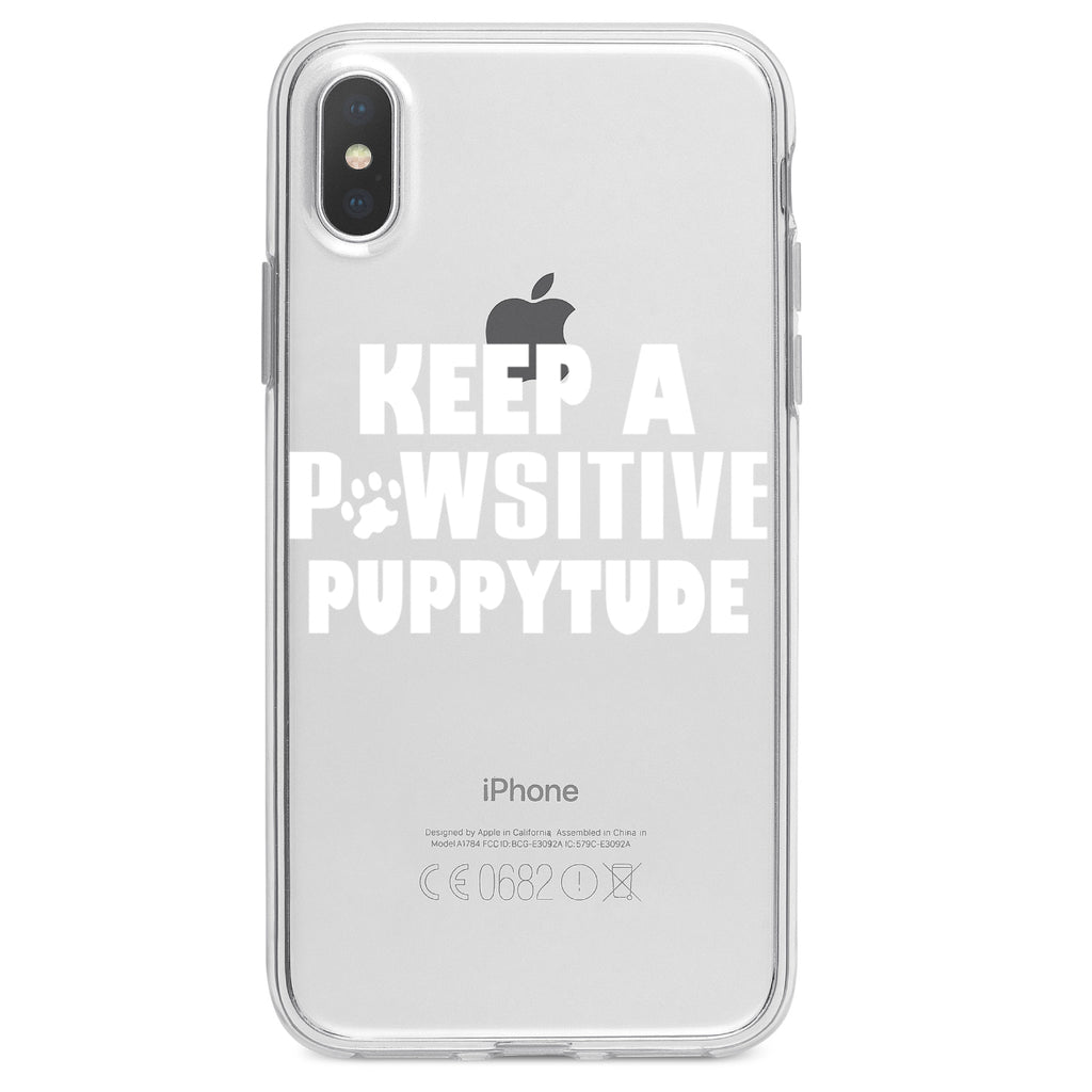 Keep a PAWsitive PUPPYtude Clear Shockproof iPhone Case, view 2