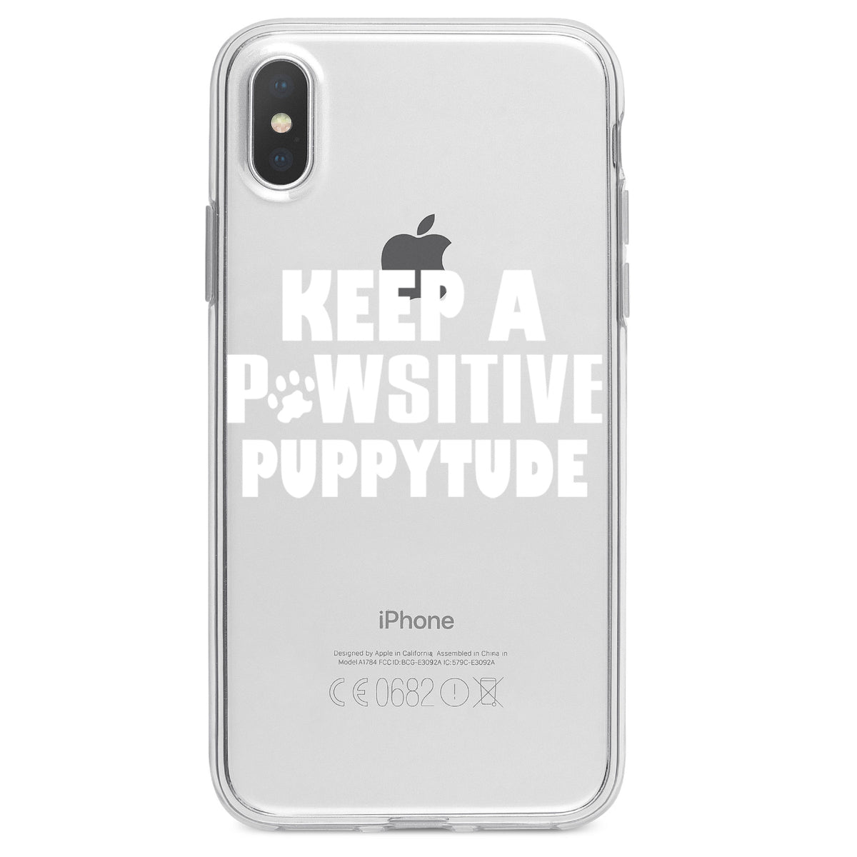 Keep a PAWsitive PUPPYtude Clear Shockproof iPhone Case, view 2