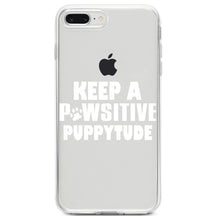 DistinctInk® Clear Shockproof Hybrid Case for Apple iPhone / Samsung Galaxy / Google Pixel - Keep a PAWsitive PUPPYtude