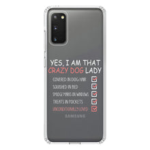 DistinctInk® Clear Shockproof Hybrid Case for Apple iPhone / Samsung Galaxy / Google Pixel - Yes, I Am That Crazy Dog Lady