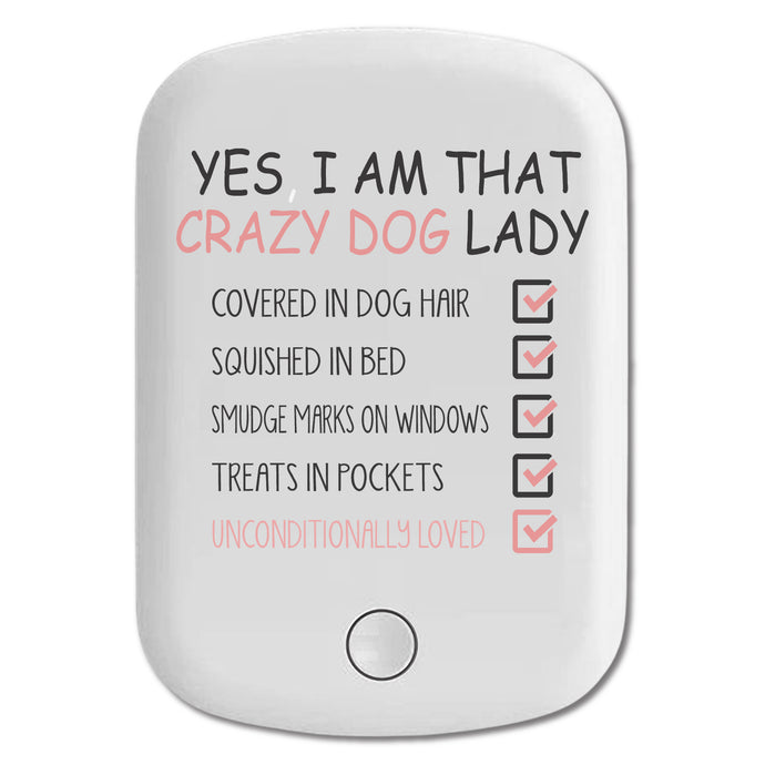 DistinctInk Magnetic Battery Pack, Wireless Portable Charger with USB-C Cable, Compatible with MagSafe iPhone 14 / 13 / 12 Series - Yes, I Am That Crazy Dog Lady