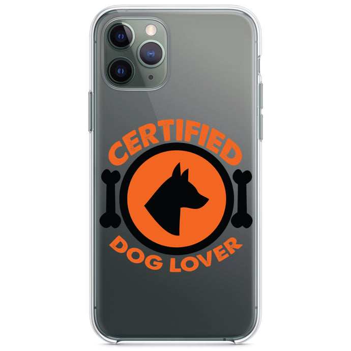 DistinctInk® Clear Shockproof Hybrid Case for Apple iPhone / Samsung Galaxy / Google Pixel - Certified Dog Lover
