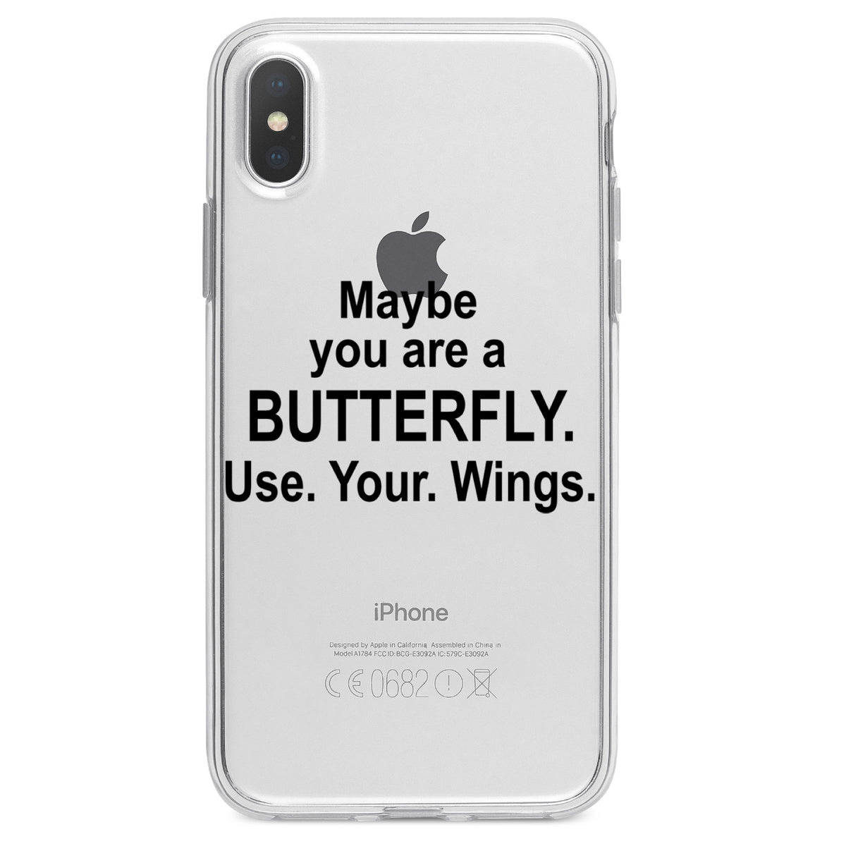 Maybe You Are a Butterfly Clear Shockproof iPhone Case, view 3