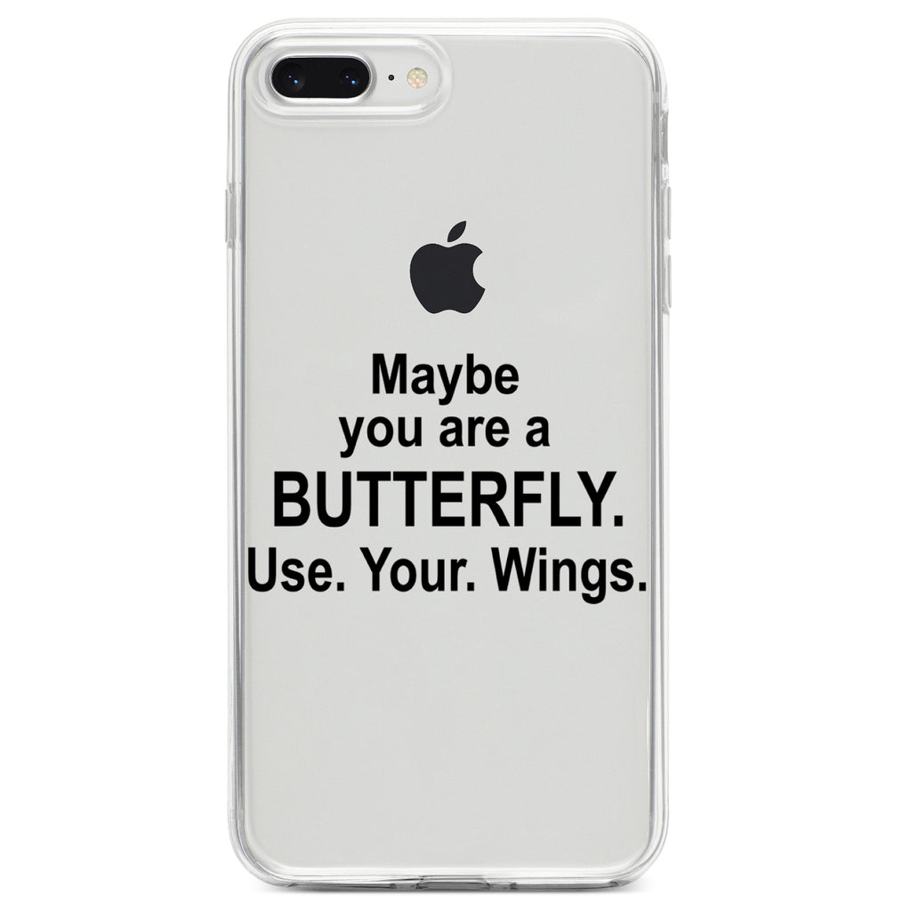 Maybe You Are a Butterfly Clear Shockproof iPhone Case, view 6