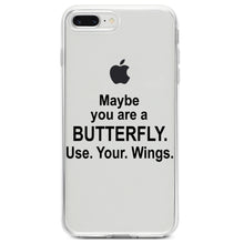 DistinctInk® Clear Shockproof Hybrid Case for Apple iPhone / Samsung Galaxy / Google Pixel - Maybe You Are a Butterfly