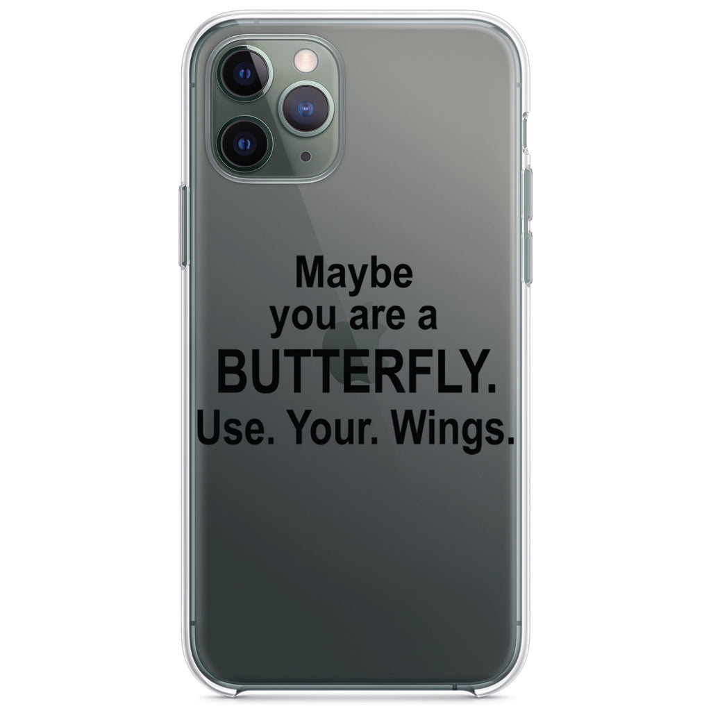 Maybe You Are a Butterfly Clear Shockproof iPhone Case