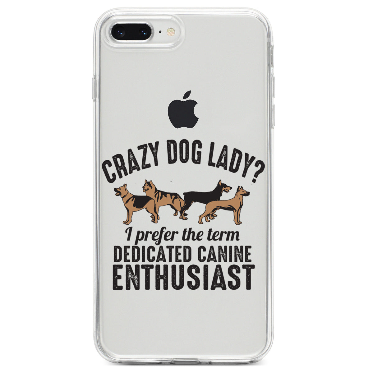 Crazy Dog Lady? Canine Enthusiast Clear Shockproof iPhone Case, view 6