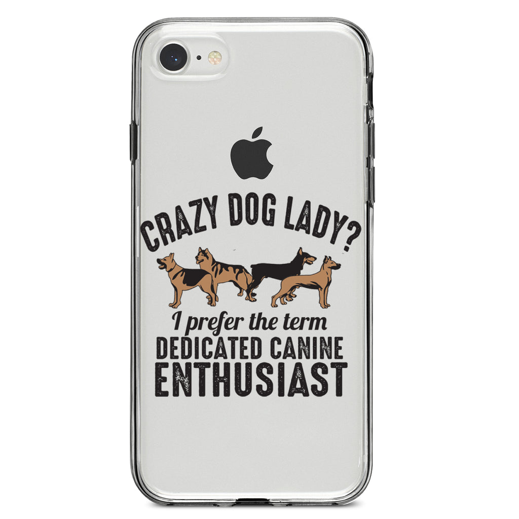 Crazy Dog Lady? Canine Enthusiast Clear Shockproof iPhone Case, view 5