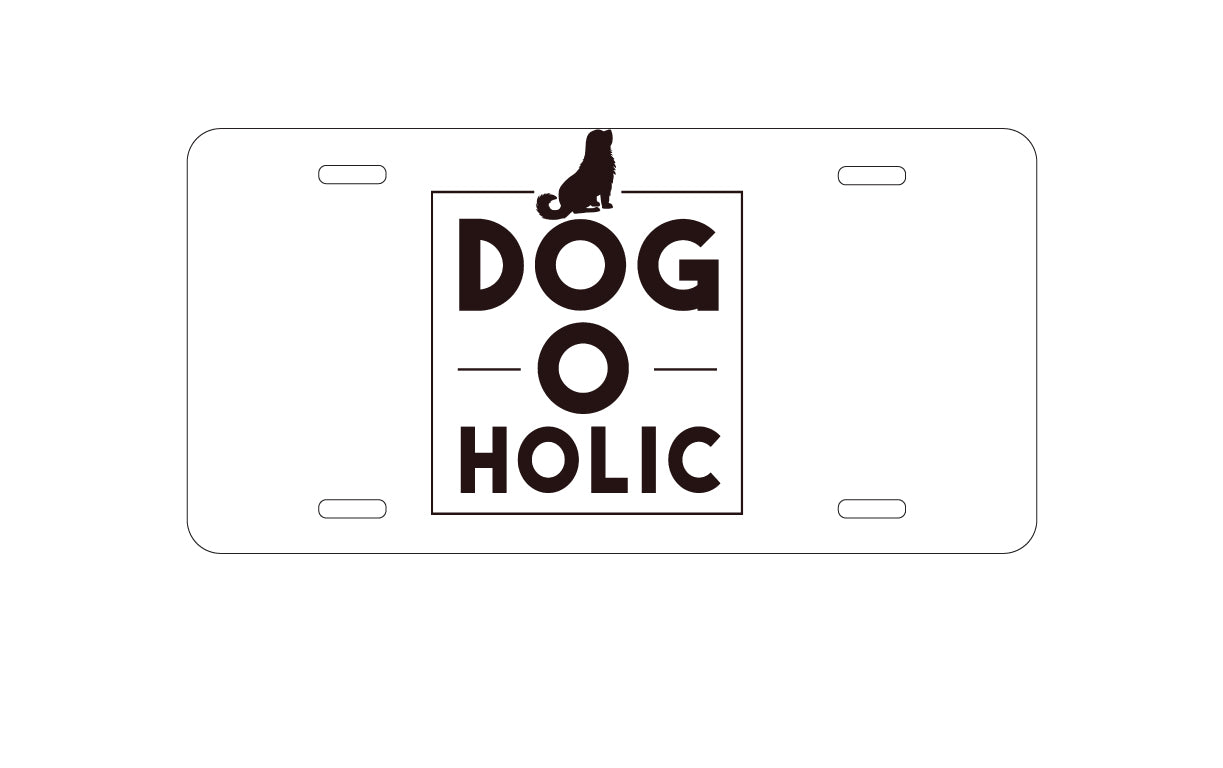 DistinctInk Custom Aluminum Decorative Vanity Front License Plate - Dog O Holic - Dogoholic
