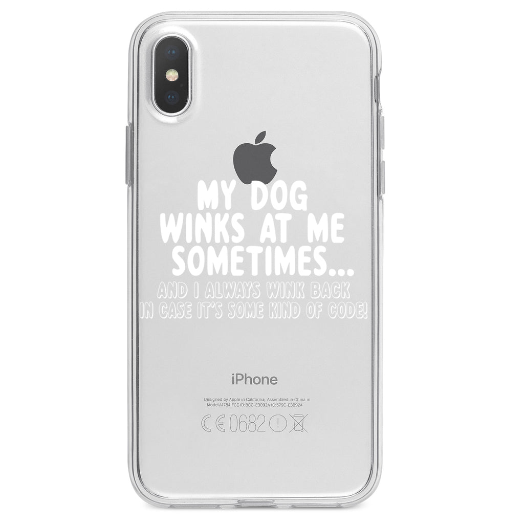 My Dog Winks at Me Sometimes Clear Shockproof iPhone Case, view 3